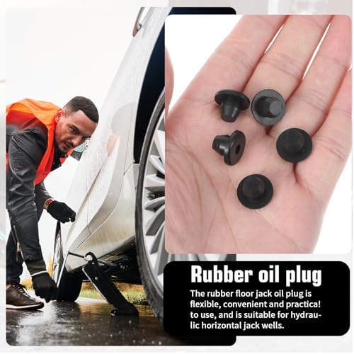 5Pcs Oil Plug Fit Hole of 5/16" Rubber Hydraulic Jack Oil Plugs Universal Jack Replacement Accessories Hydraulic Filler Bung for Oil Reservoir Filler Hole Jack Accessories