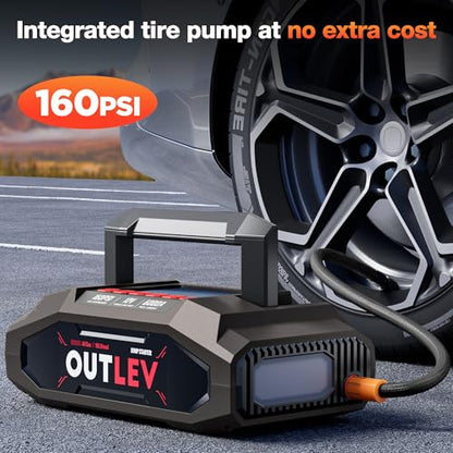 Jump Starter for Car Battery, 6000A Portable Jump Starter with Air Compressor 160PSI, Car Jumper Starter Portable for Trucks RV Boat, Emergency Road Trip Kit