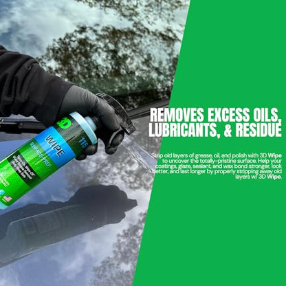 3D Wipe Ceramic Coating Surface Prep - Removes Excess Oils & Lubricants from Paint & Glass Prior to Ceramic Coating Application 16oz. - size: 0.53 Fl Oz (Pack of 1)