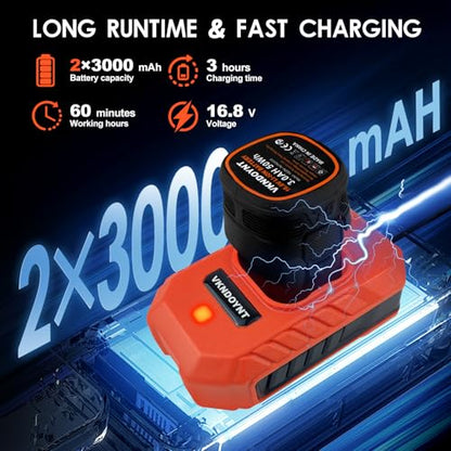 Brushless Cordless Polisher, 2 Variable Speed Mini Buffer Polisher (0-500/0-3000 RPM), 2Pcs 3.0Ah Batteries, 1/2/3" Backing Pads, 52 Accessories, Small Sander for Car Detailing/Buffing/Sanding/Waxing