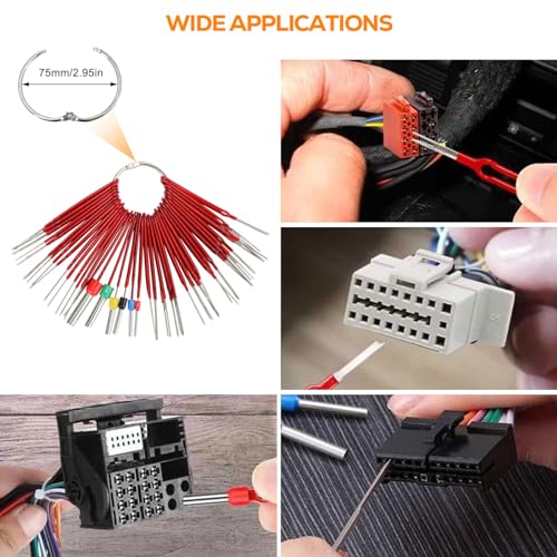 Linkstyle 39PCS Terminal Pin Removal Tool Kit, Electrical Connector Pin Extractor Set, Depinning Tool for Wire Terminal, Automotive Wiring Harness, Car, Truck, Motorcycle