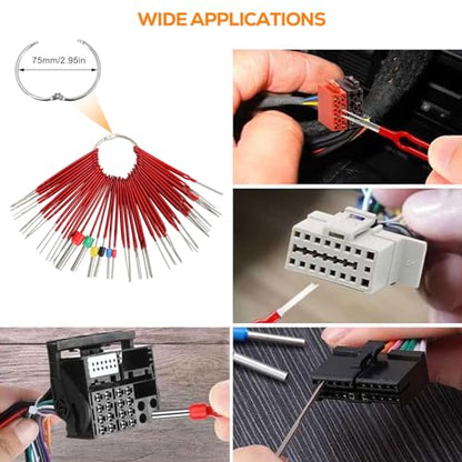 Linkstyle 39PCS Terminal Pin Removal Tool Kit, Electrical Connector Pin Extractor Set, Depinning Tool for Wire Terminal, Automotive Wiring Harness, Car, Truck, Motorcycle