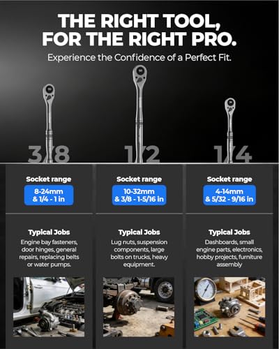 toolant 3/8" Drive Ratchet, 90-Tooth Compact Ratchet Wrench, 4°Swing, Black Titanium Finish With Reversible Quick Release, 7" Length - size: 3/8"-7inch, style: Fix-head Ratchet