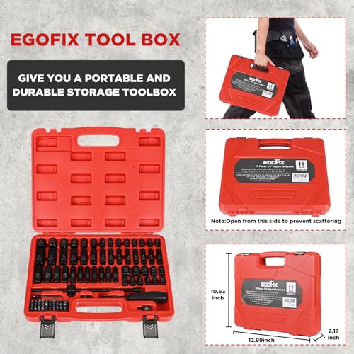 1/4" Socket Set 85 Piece, Metric Shallow/Deep Sockets (4-15mm) and SAE Shallow/Deep Sockets (5/32-9/16), Screwdriver Bit Set, Tool Kit for Home Use and Automotive Repair - style: 1/4-85PCS