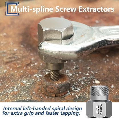 MABLEVI 49 Pcs Screw Extractor Bolt Extractor Set, Left Hand Drill Bit Set, Easy Out Multi-Spline Stripped Bolt Remover for Broken Rusted Nuts Bolts Screws - size: 49-piece
