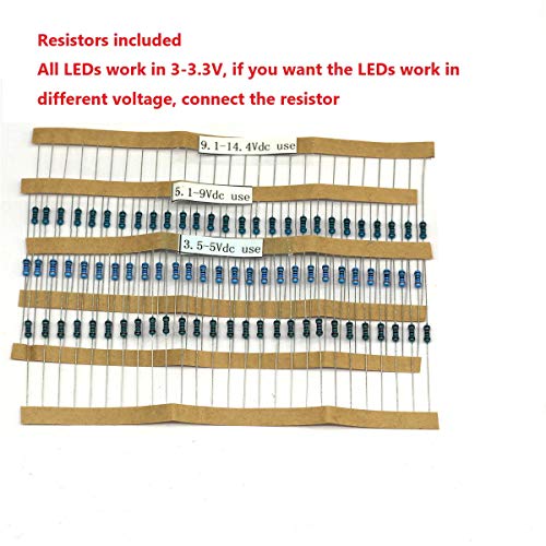 50pcs Pre-soldered Micro pico Litz Wired Leads Blue SMD Led 0603 + Muti-Resistor New - color: (3)Blue, size: 50pcs