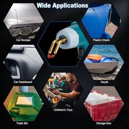 Cordless Plastic Welder Gun Compatible with Maki-ta 18V Battery with 600PCs Hot Staples Plastic Welding Kit for Car Bumper and other plastic Repairing(No Battery)
