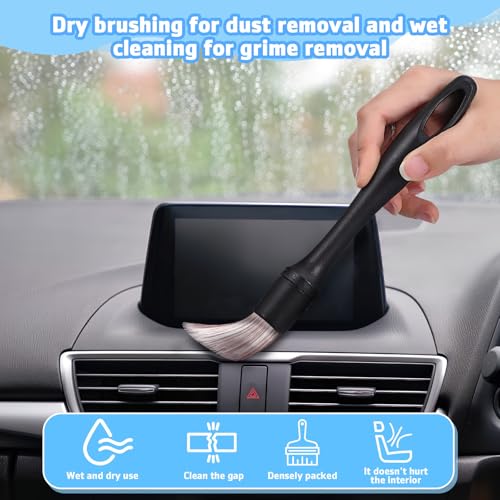 Car Detailing Brush Set Efficient Cleaning Tools 3pcs for Interior Cleaning with Soft Pp Bristles and Seat Crevice for Air Vent, Seat Crevice, and Dashboard, Wide Application