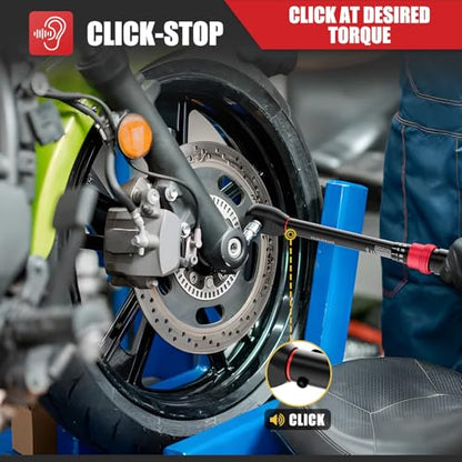 VANPO Torque Wrench Set, 1/4" 3/8" 1/2" Drive, for Bike, Motorcycle, Car | 20-240 In.lb, 5-45 Ft.lb, 10-170 Ft.lb with 3 Adapters,±3% Accuracy, Click Torque Wrenches, 72-Tooth,Dual Scale,Storage Case - size: Set(10-80in.lb,20-240in.lb.5-45ft.lb,10-170ft-l