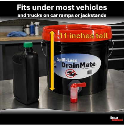 Spill-Less DrainMate™ 14 Quart Oil Drain Pan/Container - Made in USA