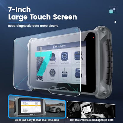2026 BOSSCOMM eTouch770 diagnostic scanner Upgraded from IF745 Code Scanner, All-System OBD2 code reader with 6 Resets, ABS, SAS Calibration,Oil,Throttle, EPB, BMS, Lifetime WiFi Free Update,Auto Vin.