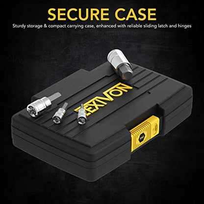 LEXIVON HEX Bit Socket Set, Premium S2 Alloy Steel | 13-Piece SAE 5/64" - 9/16" Set | Enhanced Storage Case (LX-142) - style: HEX set (Imperial)