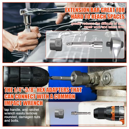72Pcs Bolt Extractor Kit,Left Hand Drill Bit,Easy Out Screw Bolt Extractor | Heavy Duty,Durable&Resistant Damage,Solve Broken Screw Nuts,Multiple Size Options,for Men's Gift,Home Mechanical DIY - size: 72PCS
