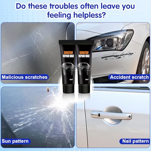 2Set Scratch Remover For Vehicles, 2026 New Car Scratch Remover Wax, Car Scratch Repair Paste For Deep Scratches, Universal Car Scratch Removal Wax With Wipe And Sponge