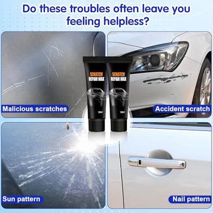 2Set Scratch Remover For Vehicles, 2026 New Car Scratch Remover Wax, Car Scratch Repair Paste For Deep Scratches, Universal Car Scratch Removal Wax With Wipe And Sponge