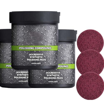 Ultracut Polishing Compound,Surface Restoration Polish with Pad,Multi-Surface Scratch Remover,for Leather Wood Marble Countertop Refrigerators & Cookware (3CPCS) - color: 3CPCS
