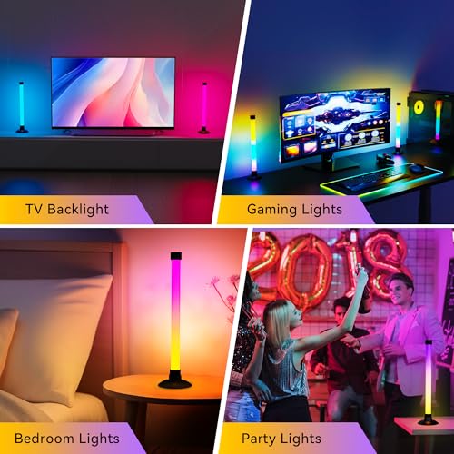 NBBUFF Led Light Bar with Music SynC Color Changing, Led Bar with App & Remote Control, RGB+IC & W Smart RGB Light Bar, USB Powered Led Lights, Dynamic PC Room Monitor Backlight Gaming, 2 Pack - size: 13 inches