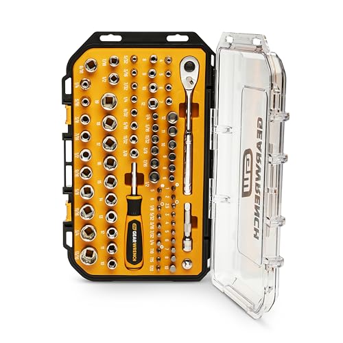 GEARWRENCH 75 Piece 1/4” & 3/8” Drive 72-Tooth 6 Point SAE/MM Mechanics Hand Tool Set | GW38CBMTS75