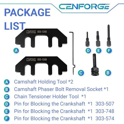 303-1248 7PC Camshaft Holding Timing Tool Kit for Ford 3.5L & 3.7L 4V Engine, with Chain Tensioner Holder Tool and 3 Pin for Blocking The crankshaft - size: For Ford 3.5L & 3.7L 4V Engine