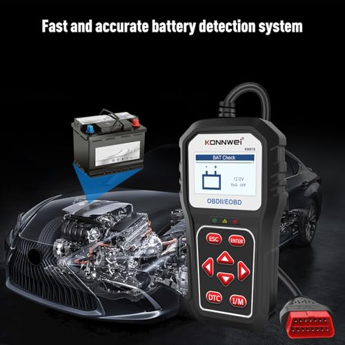 KONNWEI KW818 OBD2 Scanner, Car Diagnostic Tool, Bluetooth Code Reader, Check Engine Light Reset, Full OBDII/EOBD Functions, Real-Time Live Data, Fault Code Reader,DTC Lookup & Clear for All Vehicles