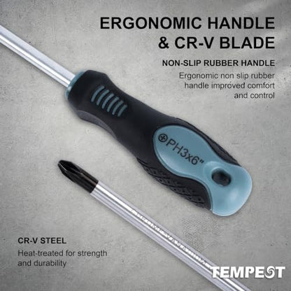 TEMPEST 66-Piece Magnetic Screwdriver Set, Household Tool Kit with CR-V Steel, Precision & Full-Size Drivers, Magnetizer & Demagnetizer, Durable Storage Case for DIY Repairs, Furniture & Appliances