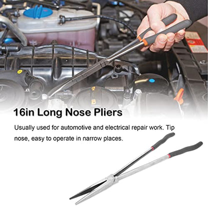 16in Needle Nose Pliers Extended Handle Pliers, Extra Long Handle Nose Pliers, Needle Nose Pliers with Nonslip Handle Repairing Hand Tool