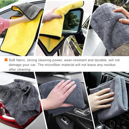 povtii 10PCS Car Wash Kit, Auto Cleaning Tool Set with Brushes, Microfiber Mitts & Towels, Vehicle Interior Exterior Detailing Supplies Kit for SUV Truck, Universal Car Accessories
