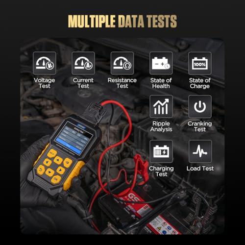 Car Battery Tester 24V 12V Load Tester,Digital Auto Battery Analyzer,30-2000 CCA Automotive Alternator Charging Cranking System Scanner for Motorcycle Car Truck Boat RV Marine ATV SUV Boat Yacht