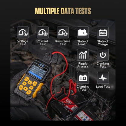 Car Battery Tester 24V 12V Load Tester,Digital Auto Battery Analyzer,30-2000 CCA Automotive Alternator Charging Cranking System Scanner for Motorcycle Car Truck Boat RV Marine ATV SUV Boat Yacht