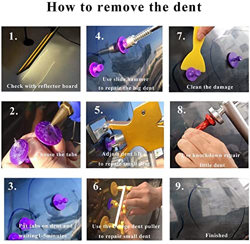 DIY Paintless Dent Repair Kit - 89pcs Dent Puller Tools Slide Hammer
