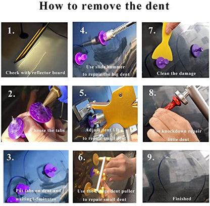 DIY Paintless Dent Repair Kit - 89pcs Dent Puller Tools Slide Hammer