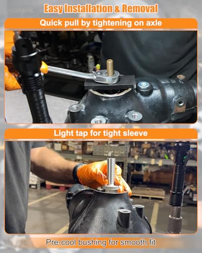 CV Axle Bearing Puller Tool Kit Fit for Toyota 8" Front Differential | Needle Bearing Removal Tool Compatible with 4Runner 2003-2018 Tacoma 2005-2018 FJ Cruiser 2007-2014, Replaces 18195