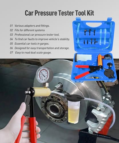 Brake Bleeder Kit,Car Accessories Universal Brake Fluid Bleeder Kit with Adapters,Handheld Vacuum Pump,Automotive Tools,Suitable for Most Bicycles,Motorcycles,Trucks,Pickup Trucks