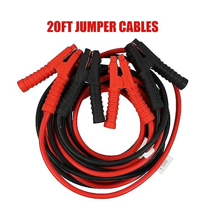 ZESUPER Heavy Duty Booster Jumper Cables Car Cables 3000AMP 1 Guage 20Ft, Emergency Start Line for Car Van Truck with Carry Bag (3000AMP)