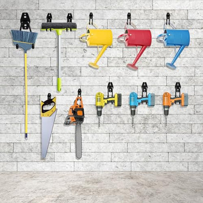 HUPBIPY Garage Hooks Heavy Duty 4 Pack, Wall Mount Ladder Hooks | 5.1in U Shaped Hanger, Storage Organizer With a non-slip coating For Hanging Bicycles, Garden Tools Hoses and Ropes (Black) - color: Black Medium U Hook