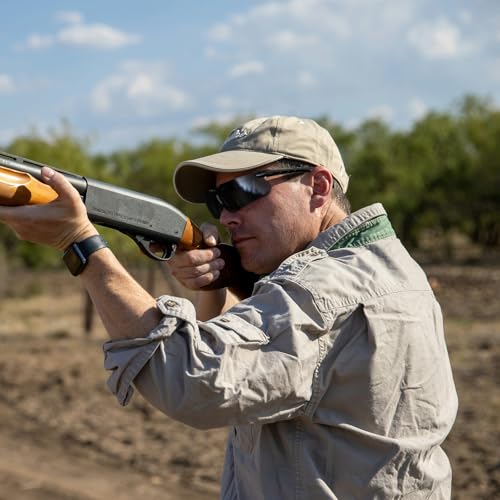xaegistac Shooting Glasses with Case-Safety Glasses Anti Fog | Z87.1 Certificated Impact Resistance Safety Glasses for Hunting Shooting Sports - color: Black Lens-green Frame