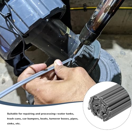 MECCANIXITY 20pcs 16 Inch Plastic Welding Rods, 1/4 Inch PVC Welding Sticks for Repairing Plastic Bumpers, Kayaks, Car, Grey - color: Grey