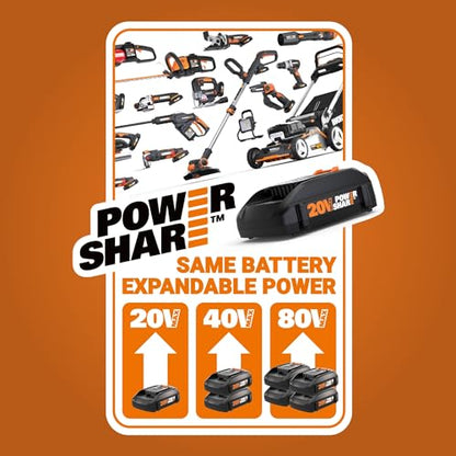 WORX Cordless Impact Wrench 20V 1/2" Brushless, WX276L | 1400 FT-LBS Breakaway Force; Constant Torque System; Auto Stop Mode; 5.0Ah Battery & 2.0Ah Charger Included; PowerShare - style: 20V Cordless Brushless High Torque Impact Wrench(Battery Pack & Charg