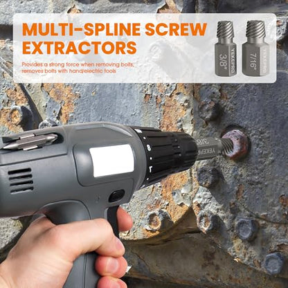 35-Piece Screw Extractor & Left-Hand Drill Bit Set – Easy Out Bolt Remover for Stripped, Broken, Rusted Screws, Bolts, Nuts & Studs - size: 35PCS