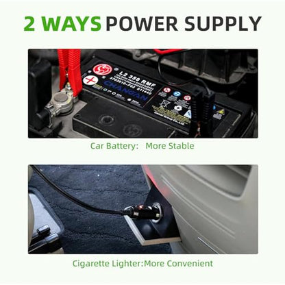 Trihelper Electric Car Jack 5 Ton Hydraulic Jack, Impact Wrench, Tire Pump | Lift Range 5.9-17.7in, 350 N·m Torque, 35L/min Pump, 150 PSI Gauge, Fits Sedan SUV MPV Truck, Built-In Headlight - color: Black+Wrench