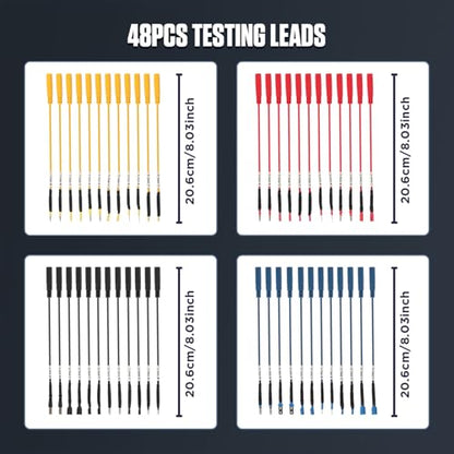 68PCS Automotive Circuit Test Leads Kit,Multimeter Terminal Test Leads Kit,Test Leads,Standard Probes,Alligator Clip,Banana Plug Adapters,SRS Connector
