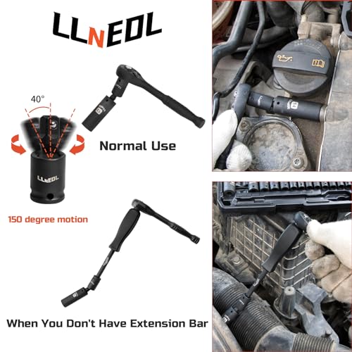 LLNEDL 1/4 inch Impact Socket Set, 63 Piece Drive Socket Wrench Set Metric (4-15mm) Deep and Shallow 6 Point, Automotive Tool Kit with 72T Ratchet for Bicycle & Car Repairing - size: 63pcs 1/4 inch socket set