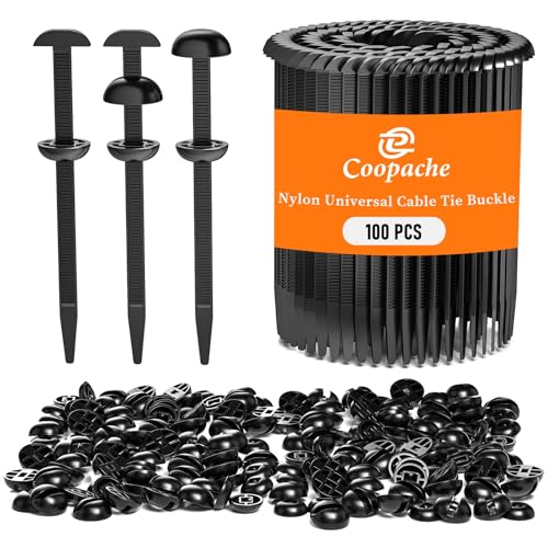 100-Pack Nylon Universal Cable Tie Buckle for Car, Automotive Zipper Clips | and Fasteners Heavy Duty, Upgraded Grip Auto Zip Ties Double-Sided Gear (Black 100 PCS) - style: Black 100 PCS