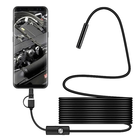 Endoscope Camera with 6 LED Light Borescope Inspection Cameras Snake Cameras for Cellphone PC - color: 10m, size: hardwire