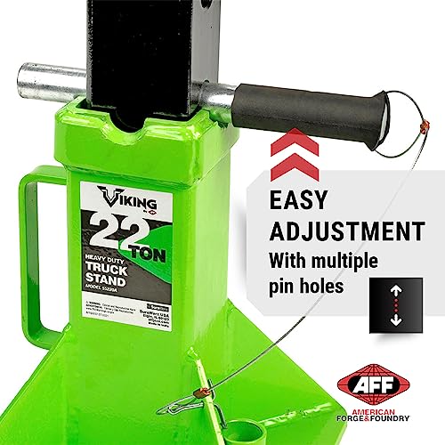 AFF Viking 22 Ton Safety Stand Set - Pin Style Jack Stands for Trucks, Trailers & Heavy Equipment - Super Duty - Pair