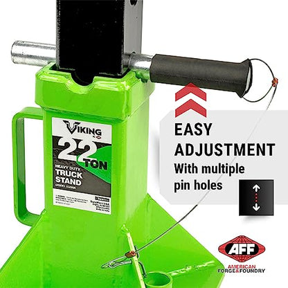 AFF Viking 22 Ton Safety Stand Set - Pin Style Jack Stands for Trucks, Trailers & Heavy Equipment - Super Duty - Pair
