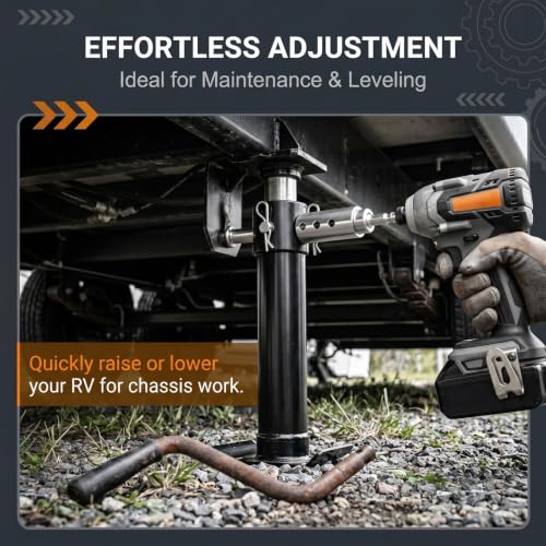 Trailer Jack Drill Adapter, Stainless Steel 1 Inch Drive Shaft Adapter for Electric Drill, Heavy Duty Jack Adapter Tool & 1/2 Inch Socket Bit for RV, Construction, Dump Trailers