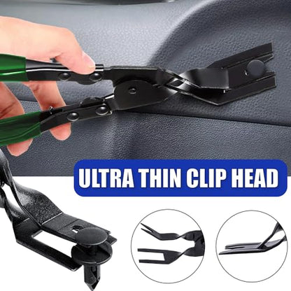 1PCS Car Clip Pliers Tool, Panel Clip Pliers Set Fastener Remover, Auto Retainer Clip Trim Rivet Removal Tool, Auto Door Car Upholstery Trim Clip Removal Tool (Green) - color: Green