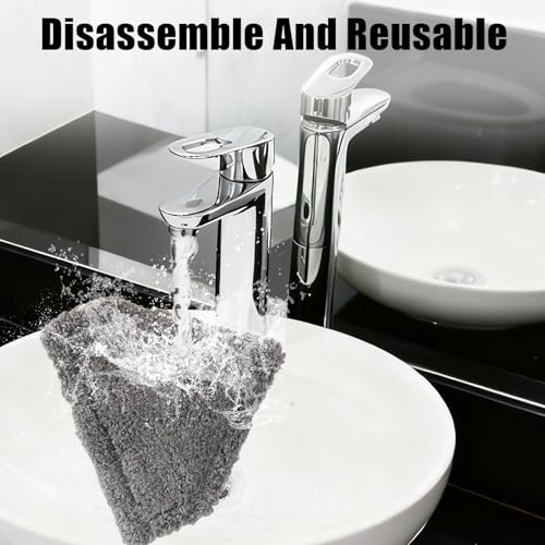 Car Windshield Squeegee Cleaning Tool - Vehicle Window Cleaner with 4 Reusable Washable Microfiber Pads, Telescoping Handle (13" - 16.7"), 180° Rotatable for Both Interior and Exterior Car Glass.