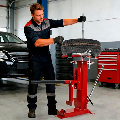 Manual Tire Changer, Portable Bead Breaker Tool for 8"-16" Tires | Heavy-duty steel construction with reinforced rectangular base for stable tire mounting and long-lasting durability - size: for 4" - 16.5" Tires